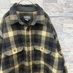 WOOLRICH ウールリッチ チェックネルシャツ バッファロージャケット  カーキ グリーン ネイビー XL