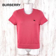 BURBERRY BLUE LABEL バーバリーブルーレーベル ホースロゴ刺繡 ウール サマーニット ピンク