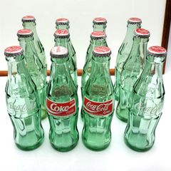 コカ・コーラ ガラス瓶 190ml 12本 王冠キャップ付き 昭和レトロ 空き瓶