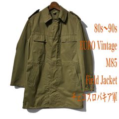 80s～ ユーロヴィンテージ M85 フィールドジャケット チェコスロバキア軍 ミリタリー ロング丈 カーキ オリーブ 緑系 XL ゆったり 大きいサイズ 春秋 コート ミリタリー EURO Vintage チェコ軍 東欧 ロング丈ジャケット ジャケットコート