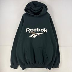 古着 90's/90年代 リーボック Reebok USA製 パーカー ロゴ スウェット プルオーバー  2XL  グリーン プリント メンズ