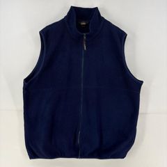 古着 エルエルビーン L.L.Bean フリース ベスト フルジップ 大きいサイズ 2XL  ネイビー メンズ