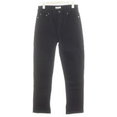 ガニー GANNI BEKSI デニムパンツ ジーンズ Gパン ジーパン ジッパーフライ ロゴ 26/32 黒 ブラック F6378 /AN36 ■GY52