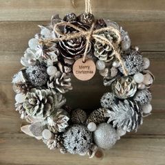 8-50小さめリース ミニリース クリスマスリース ホワイトクリスマス