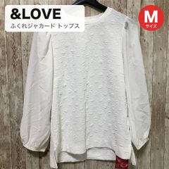 未使用 タグ付き &LOVE アンドラブ ふくれジャカード ぽわん袖 プルオーバー オフホワイト M