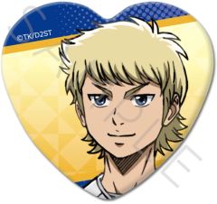 【新品】バッジ・ビンズ G.成宮鳴 ハート型缶バッジ 「TVアニメ ダイヤのA actII -Second Season-」