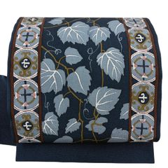 名古屋帯 美品 逸品 落款 八寸名古屋帯 博多織 小川善三郎 間道 独鈷柄