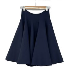 ALAIA(アライア) スカート サイズ38 M レディース美品 - ネイビー ニット/サーキュラースカート