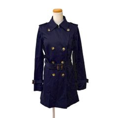 アズールバイマウジー AZUL by moussy コート トレンチコート ダブル ベルト エポレット コットン M 紺 ネイビー /MZ ■ECA007