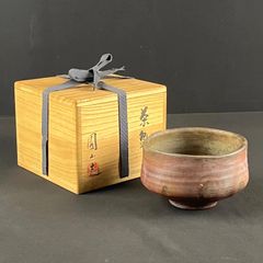 八代 加藤宇助 瀬戸 秋坂窯 志野焼 茶碗 共箱 茶道具 抹茶碗 骨董