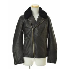 【AMERICANRAGCIE】AKS-M142-BL024 ボア付カウレザー ダブルライダースジャケット
