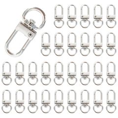 【新品】 キーホルダー金具 30個入り回転カン ナスカン 丸カン付き ハンドメイド キーリング アクセサリー DIY 手芸用品 パーツ ハンドメイド アクセサリー 手作り 素材 (シルバー)