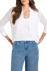 ニックプラスゾーイ レディース アウター パーカー・スウェット カーディガン リネン NICZOE Linen Blend Bolero Cardigan Paper White ホワイト