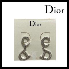 【Dior】CDロゴ ピアス ラインストーン シルバーカラー Christian Dior/クリスチャンディオール (SU-2155)