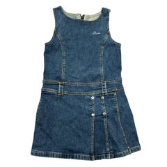 【BeBe】 デニムワンピース ジャンパースカート 110cm