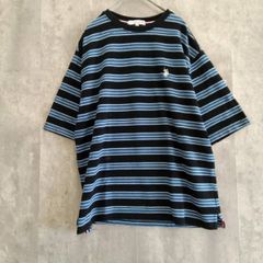 U.S. POLO ASSN. 유에스포로아순 탑스 컷소우・T셔츠 M 블랙계, 블루계 봄과 여름 반팔 테두리 원 포인트 자수 로고 큰 실루엣 남성 헌 옷 라 베리타 헌 옷 260929-1063