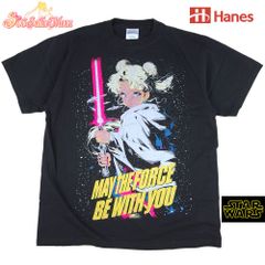563  美少女戦士 セーラームーン STARWARS スターウォーズ  Tシャツ チャコール 美品 バンドT ロックT ムービーT 映画T メンズ レディース 月野うさぎ マーキュリー マーズ ジュピター ヴィーナス ちびうさ Hanes ルーク FORCE