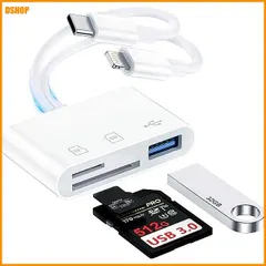 【送料無料】送料無料★GAEF iPhone SDカードリーダー 3 in 2 Lightning & Type-C 外付メモリーカ