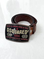 "Dsquared2"00s ビッグバングル ベルト ディースクエアード ブラウン archive アーカイブ 90s 00s ストリート インポート ドメス vintage ヴィンテージ モード y2k ギミック 裏原 裏原宿 スワッグ swag
