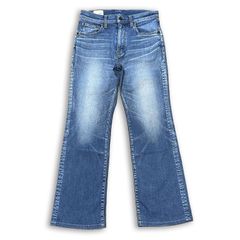 BIG JOHN MML205N ストレッチ ブーツカットデニム フレア ブルー レディースS ビッグジョン