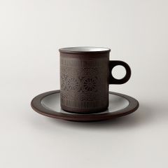 HORNSEA ホーンジー Palatine パラティン カップ＆ソーサー 英国 ヴィンテージ 雑貨 陶器 テーブルウェア マットブラウン 104243