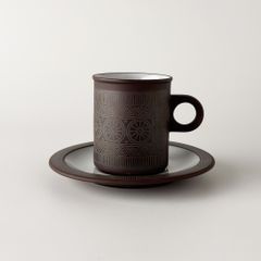 HORNSEA ホーンジー Palatine パラティン カップ＆ソーサー 英国 ヴィンテージ 雑貨 陶器 テーブルウェア マットブラウン 104244