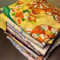 カラフル絞り着物 ⭐︎11点⭐︎まとめ売り⭐︎正絹リメイクハンドメイド素材用練習用 きものまとめ売り】正絹振袖10枚 リメイク素材 ハンドメイド向け