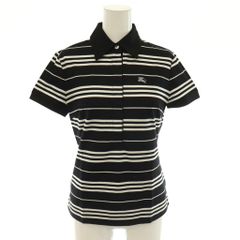 バーバリー ロンドン BURBERRY LONDON ポロシャツ カットソー 半袖 ボーダー タグ付き 1 黒 ブラック 白 ホワイト■GY50
