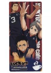 【中古】ブックカバー・しおり(キャラクター) 澤村大地＆菅原孝支＆東峰旭 クリアブックマーク 「ハイキュー!!×animatecafe」 フード・デザート注文特典