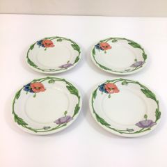 美品 Villeroy&Boch ビレロイ＆ボッホ Amapola アマポーラ ソーサー ケーキ皿 プレート 4枚セット ドイツ製 洋食器
