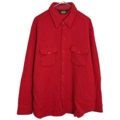 80年代 USA製 WOOLRICH / ウールリッチ CPOシャツ ウールシャツ アウトドア レッド (メンズ XL) 中古 古着 Z1810