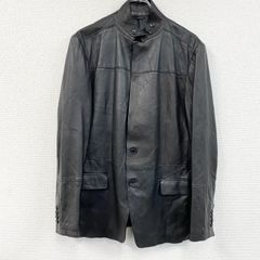 Calvin Klein　カルバンクライン　レザージャケット　スタンドカラー　黒　ブラック　XLサイズ　古着
