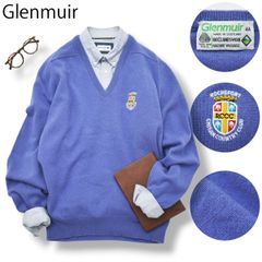 【美品】スコットランド製 Glenmuir Vネックセーター 44 薄紫