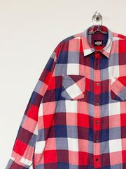 【Dickies】90s L/S プリントチェックネルシャツ L ディッキーズ プリネル 古着