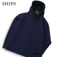 【美品】 SHIPS シップス 通年★ japan quality SOLOTEX(R) 長袖 ポンチ プルオーバー パーカー 日本製 Sz.M メンズ 紺