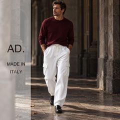 dr319P●L●選択可●ミラノの街着ブランド●AD.メイドインイタリー●秋冬の着こなし●ドローストリングパンツ●ブルネロクチネリお好きな方も