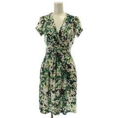 エジェリ EGERIE ワンピース 半袖 ひざ丈 花柄 カシュクール 緑 白 黒 /GG
