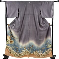 在庫一掃】 袋帯 秀品 童 花 螺鈿 箔 金色 お太鼓柄 正絹 【中古
