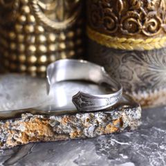 19th CENTURY〜THE EARLY 20th CENTURY EU VINTAGE SILVER CUTLERY BUTTER KNIFE BANGLE/19世紀〜20世紀前半ヨーロッパ古着シルバーカトラリーバターナイフバングル