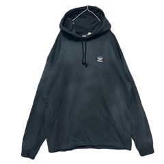 ヴィンテージ加工 adidas アディダス ESS+ DYE フーディー パーカー フェード加工 ワンポイントトレフォイル刺繍 M