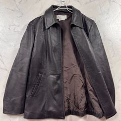 ジルスチュアート 本革 イタリア製 レザージャケット コート 光沢 羊革 茶色 JILLSTUART レディース B3109