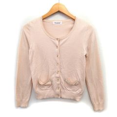 デビュー ド フィオレ Debut de Fiore アンサンブルニット ツインニット カーディガン リブ ハイゲージ ビーズ装飾 長袖 半袖 38 ベージュ /NT27