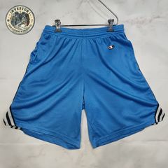 Champion チャンピオン AUTHENTIC メッシュ バスケットボール ショーツ ハーフパンツ ブルー 水色 M メンズ サイドライン スポーツ 古着