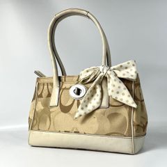 COACH Signature Tote Bag turnrock コーチ シグネチャー スカーフ トートバッグ ターンロック