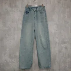 不明 ボトムス デニム・ジーンズ S ブルー系 オールシーズン バックプリント ハート ワイドストレート デニムパンツ ハイウエスト カジュアル レディース ラ・ヴェリタ古着 260930-3080