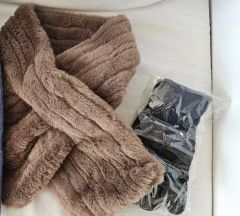 Fur Scarf + Gloves Set
