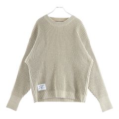 WTAPS (ダブルタップス) 24AW DECK/SWEATER/POLY クルーネック ニットセーター ベージュ 242MADT-KNM06
