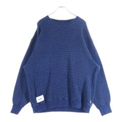 WTAPS (ダブルタップス) 22SS ALL 02 SWEATER / COTTON ワッフル クルーネック ニットセーター ネイビー 221ATDT-CSM36