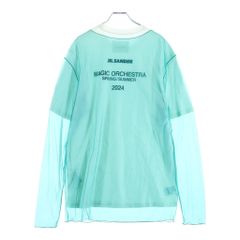 JIL SANDER (ジルサンダー) 24SS Magic Orchestra Sheer T-Shirt マジック オーケストラ シアー Tシャツ ホワイト/ターコイズブルー J22FV0111