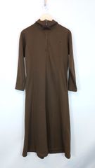 【訳あり】アーバンリサーチ サニーレーベル URBAN RESEARCH Sonny Label 裏起毛 ジップ フレア ロング ワンピース タートルネック 長袖 ブラウン 茶色 フリーサイズ 品番LA37-26R011
